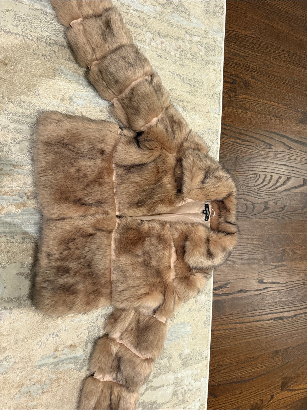 Women Faux Fur Coat in Light Brown - Stylish Warm Jacket